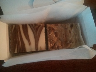 Chocolate/Vanilla swirl and English Toffee fudge